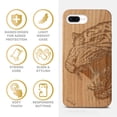 thumbnail image 4 of Case Yard Wooden Case Outside Soft TPU Silicone, Slim Fit Shockproof Wood Protective Phone Cover for Girls Boys Men and Women, Supports Wireless Charging Roaring Tiger Design case for iPhone-8-Plus, 4 of 7