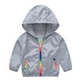 thumbnail image 2 of KYAIGUO 4-12Y Kids Boys Summer Sunscreen Coats Outwears Toddler Girls Sun Protection Zip Front Hoodie Jacket, Upf 50+ Cooling T-Shirts UV SPF Lightweight Rainbow Blouse Tops for Running Fishing Hiking, 2 of 9