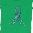 thumbnail image 4 of Inktastic Ovarian Cancer Awareness Teal Ribbon Made of Hearts Boys or Girls Baby Bodysuit, 4 of 5