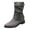 Grey, variant on Women's Retro Mid Calf Boots Pull on Side Buckle Strap Low Heel Moto Booties Round Toe Riding Fall Winter Comfortable Fashion Boots Brown 9.5