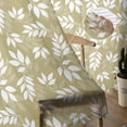thumbnail image 6 of Yellow White Leaves Semi Sheer Window Curtains 72 Inches Long, Spring Pastoral Rustic Botanical Rod Pocket Voile Silky Chiffon Curtain Treatment Drapes for Kitchen, Living Room, 52"x72", 2 Panels, 6 of 9