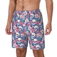 thumbnail image 2 of Uemuo white flower Skull blue Pattern Mens Swim Trunks Quick Dry Board Shorts with Mesh Lining, Stretch Beach Shorts Quick Dry No-Chafing Board Shorts-3X-Large, 2 of 9