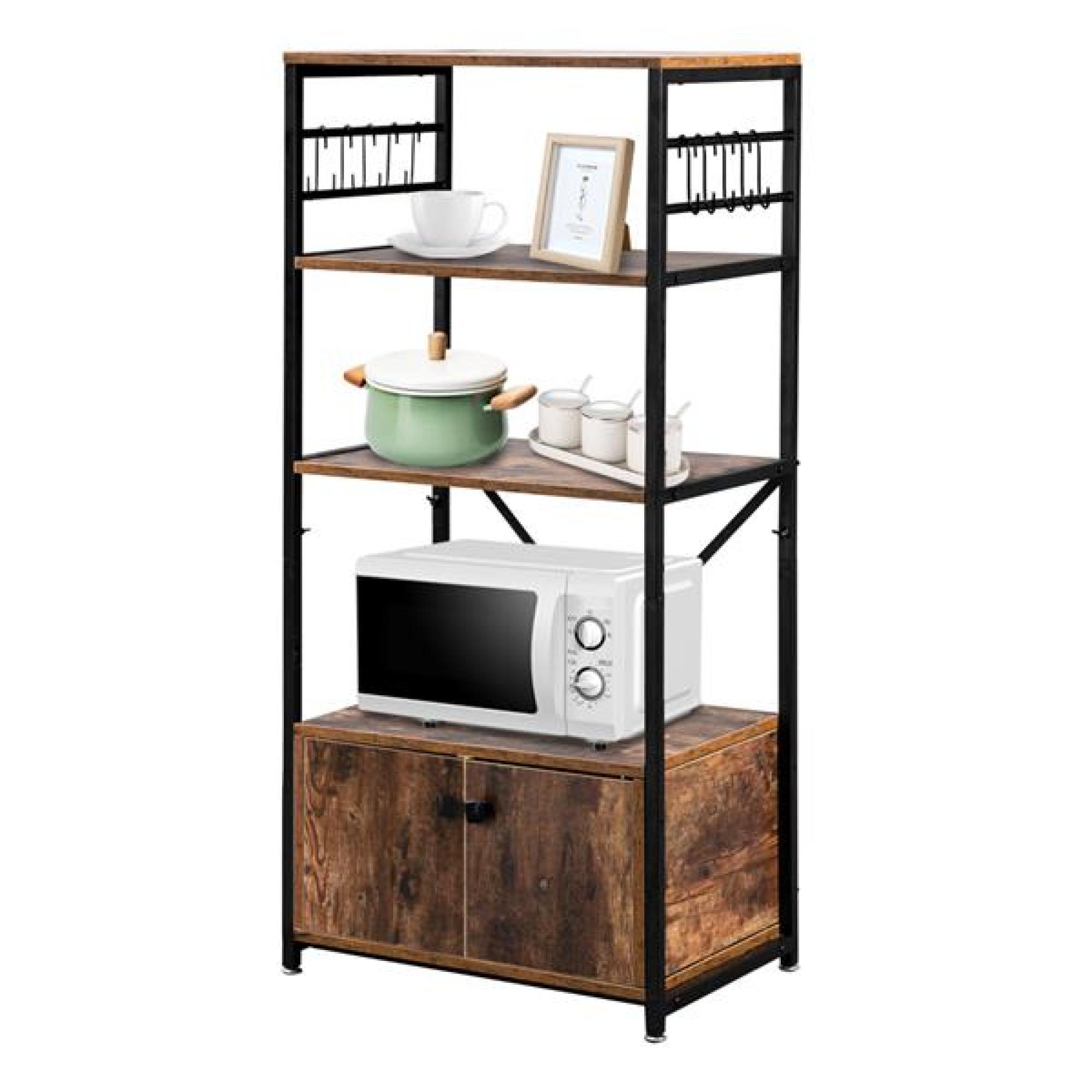 5Layer MDF With Industrial Style Wrought Iron Kitchen Rack