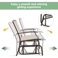 thumbnail image 4 of CRXX Outdoor Glider 2-Person Outdoor Glider Bench, Patio Chair, Rocking Patio Chairs Outdoor Loveseat for Backyard, Poolside, Garden,Porch, Heavy Duty Steel Frame, Beige, 4 of 7