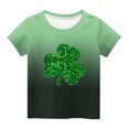 thumbnail image 4 of T-Shirt Imprimé de la Saint-Patrick pour Enfants, Col Rond à Manches Courtes, 95 % Polyester 5 % Élasthanne, Tissu Doux et Respirant, Tenue Décontractée pour Garçons et Filles de 3 à 14 Ans, 4 of 9