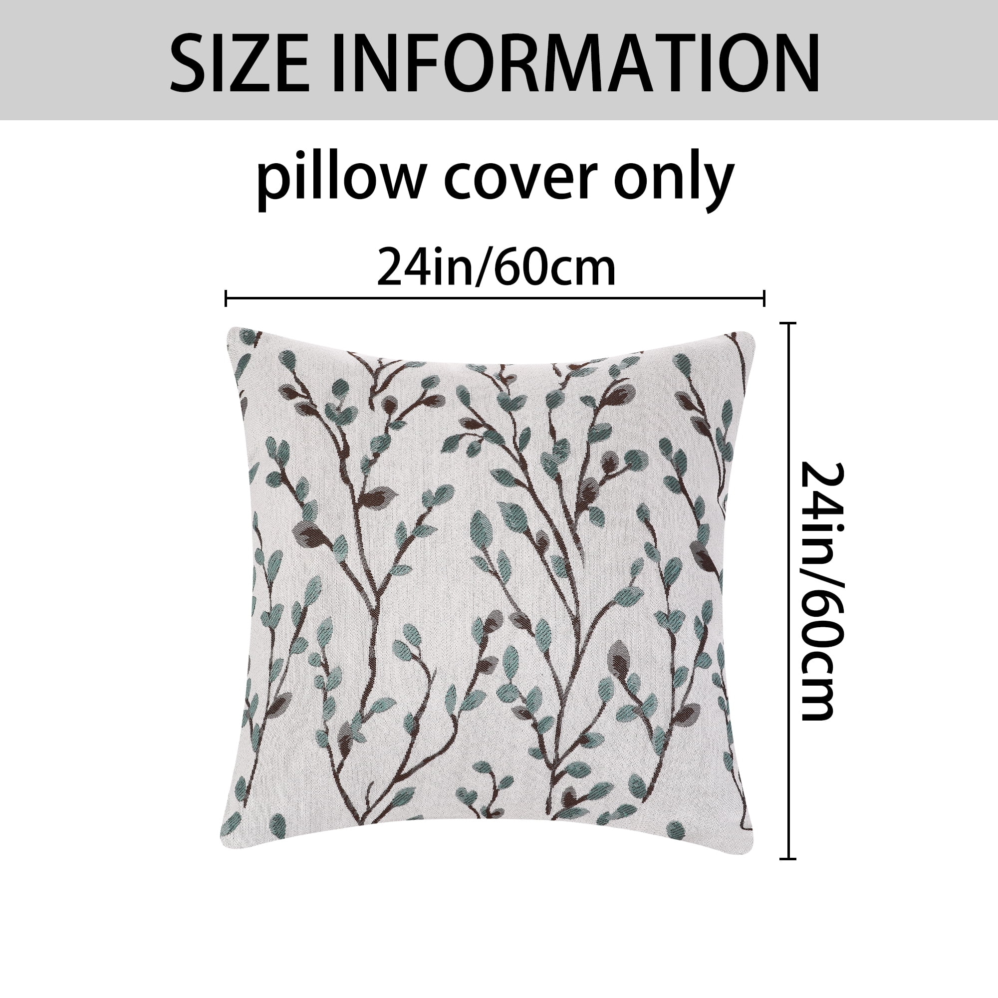 Unique Bargains Floral Pattern Decoration Throw Pillow Cover 2 Pcs Blue Flower 24" x 24"