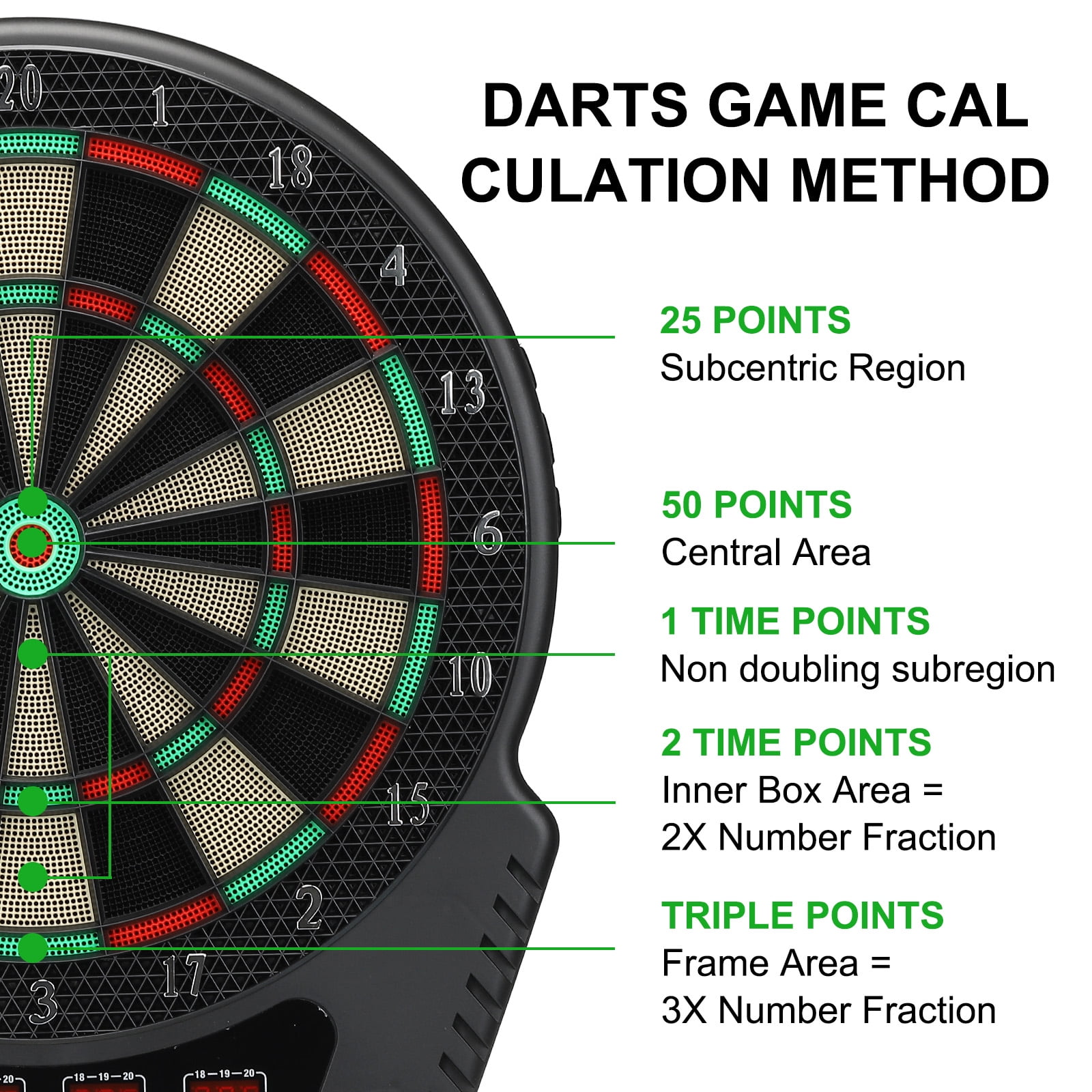 Electronic Dart Board Digital Soft Tip Dartboard Set with LCD Displays 27 Games and 243 Variants Support 16 Players