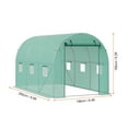 thumbnail image 5 of VEVOR Walk-in Tunnel Greenhouse, 9.6x6.4x6.2 ft Hoop House Greenhouse Tunnel, Plant Hot House with Galvanized Steel Frame, Green PE Cover, Roll-up Zipper Door and 6 Windows for Outdoor, 5 of 10