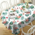 thumbnail image 2 of Tropical Palm Leaf Oval Tablecloth 60x84inch, Summer Watercolor Flamingo Table cloth,Waterproof Wrinkle Resistant Durable Polyester Tablecloth for Indoor and Outdoor, Holiday Kitchen Dining and Party, 2 of 6