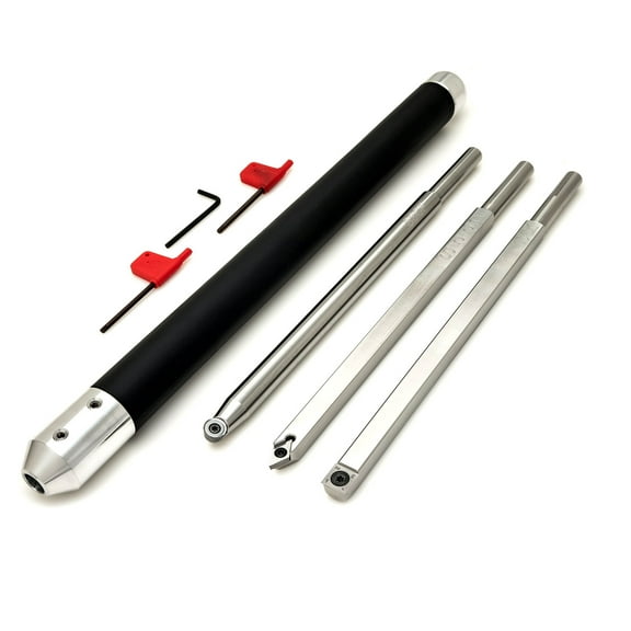 3 Full Size Simple Woodturning Tools w/ Simple Shear Cutting Finisher (12" Tool w/ 17" Foam Grip Handle)