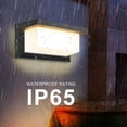 thumbnail image 3 of Aplique LED de pared para exterior con sensor de movimiento, 18 W, IP65, impermeable, cuadrado, negro, de inducción, para entrada, pasillo, camino, patio, balcón y garaje., 3 of 5