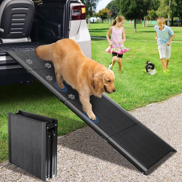 Rampa para perros PALATALA plegable para coche con superficie antideslizante 160 x 44 cm