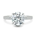 thumbnail image 3 of ESTE ORIGIN 2.50Ct Round Moissanite Cathedral Engagement Ring – Triple Pavé Band, Hidden Halo in 10K White Gold for Women, 3 of 7