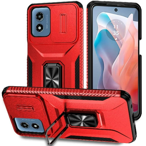 Funda para GANGXUN Motorola Moto G22 - Soporte metálico, Función magnética, Rojo