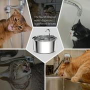 Cat Water Fountain Stainless Steel, 108oz/3.2L Automatic Cat Fountain, Dog Water Dispenser, Super Silen, Multi-Filtration. Dishwasher Safe for Cats, Dogs, Multiple Pets(with 4Pcs Replacement Filter)
