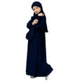 thumbnail image 2 of Coerni Muslim Girl Dress One-Piece Abaya for Kids Islamic Kaftan Prayer Long Robe Hoodied Hijab Middle East Dubai Clothes, 2 of 4