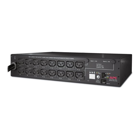 APC Switched Rack PDU AP7911B - Multiprise (Montable en Rack) - AC 208 V - Ethernet 10/100 - Entrée : NEMA L6-30 - Connecteurs de Sortie : 16 (Power IEC 60320 C13) - 2U - Cordon de 12 Pieds - Noir - pour P/N : SMTL1000RMI2UC, SMX1000C, SMX1500RM2UC, SMX1500RM2UCNC, SMX750C,