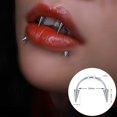 thumbnail image 4 of Visland 4Pcs Lip Hoop Rings Piercing Jewelry Polished Surface Non-irritation Tiger Teeth Lip Nails Halloween Photo Prop, 4 of 5