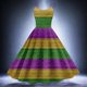 thumbnail image 1 of WILLBEST Vestido Casual Para Mujer, Con Estampado De Carnaval, Falda Grande Y Tirantes, Estilo Retro 1120, 1 of 3