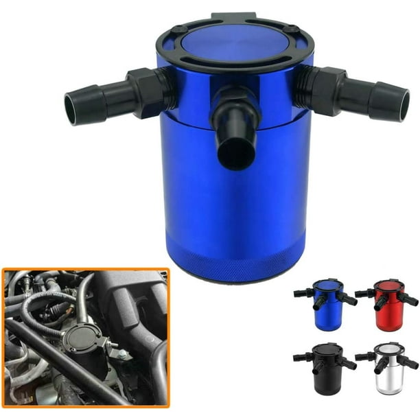 Baffled 3-Port Oil Catch Can 2 Inlets 1 Outlet air intake waste ...