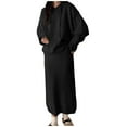 thumbnail image 2 of TMOYZQ Womens Fall Fashion 2025 2 Piece Outfits Sweater Sets Casual Long Sleeve Oversized Top and Bodycon Maxi Long Skirt Knit Dresses Lounge Sets, 2 of 4