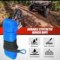 thumbnail image 5 of - Cable de cabrtante sintético de 1/4 Pulgadas x 50 pi, Universal para ATV UTV 4x4, Todoterreno, Cuerda de cabrtante de 9000 Libras, con Gaho de Acero, tapón de Goma, Correa de, 5 of 5