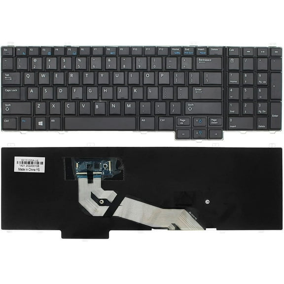 New Laptop Keyboard Replacement for Dell Latitude E5540 PN: 4RNXY 04RNXY 0ND8V6 ND8V6 PK130WR1A00 NSK-LEBUC 01 PK130WR4A05 SG-61601-XUA PK130WR4A00 US Layout Black Color NO Pointer NO Backlit