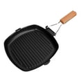thumbnail image 2 of Portable Folding Non Stick Frying Pan With Anti Scald Wooden Handle Cast Iron For Cooking Camping Dining, 2 of 8