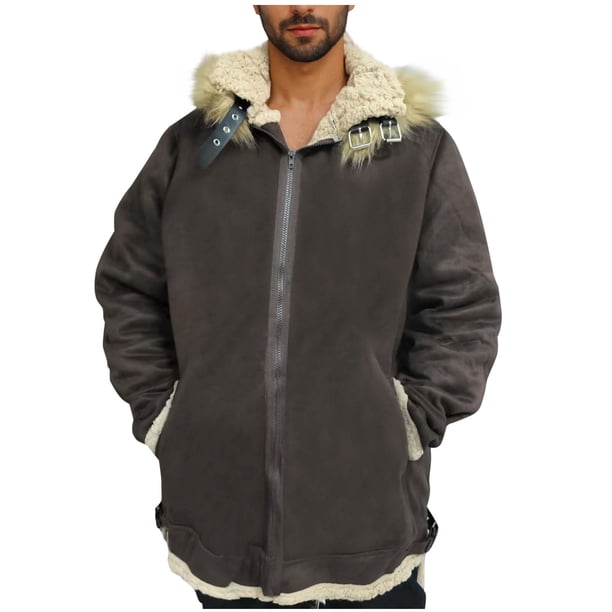 Puntoco Chaqueta De Cuero Estilo Punk Para Motocicleta, Gruesa, Con Capucha Y Cremallera Sólida Y Estilo Elegante Para Hombre