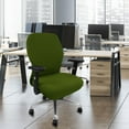thumbnail image 2 of PiccoCasa Stretch Office Chair Cover Jacquard Stripe Computer Chair Protector, Medium, Green, 2 of 6