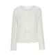 thumbnail image 1 of Suéter de cuello redondo para mujer, blusa informal de punto con rosas tridimensionales, color liso, de poliéster, 1 of 4