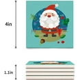 thumbnail image 3 of RYLABLUE Merry Christmas Santa Claus Set of 8 Coaster for Drinks, Absorbent Ceramic Stone Coasters Cup Mat with Cork Base for Home Kitchen Room Coffee Table Bar Decor, 3 of 4