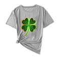 thumbnail image 4 of Uootdi St Patrick's Day Tees for Women Short Sleeve Crewneck Heart Shamrock Print Holiday Parades Casual Blouses Shirts Tops Gift, 4 of 5