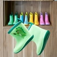 thumbnail image 7 of Xfvqtps Kids Toddler Rain Boots Cute Animal Cartoon Dinosaur Colorful Non Slip Waterproof Lightweight Durable PVC Rain Shoes for Boys and Girls Green, 7 of 7