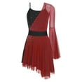 thumbnail image 3 of Xnihocha Women's Rhinestone Mesh Lyrical Ballet Dance Dress Figure Ice Skating Competition Dresses Red XXL, 3 of 7