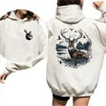 thumbnail image 2 of Deer Hunting Double-Sided Hoodie, Adventure Outdoor Hunting Graphic Pullover for Men and Women, Hunter Gift, 2 of 7
