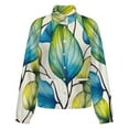 thumbnail image 5 of Jackets for Women Winter Coat Jackets Flannel Stand Collar Jacket(Stained Glass Lotus,Size:S-4XL), 5 of 7
