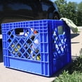 thumbnail image 3 of MIRAMAR Milk Crate, Stackable Plastic Bin Storage with Handles, 16 Qt, Blue, 2 Pack, 3 of 5