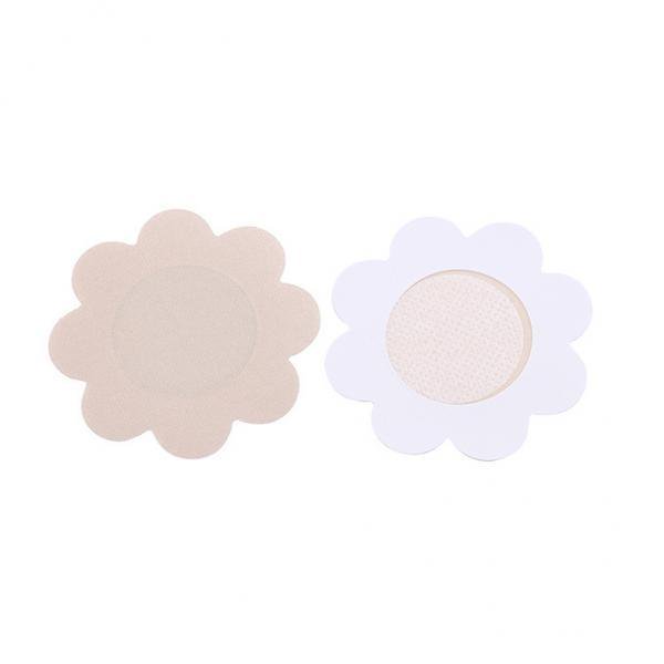 2x 20pcs Empanadas Del Pezón de La Cubre La Almohadilla Del Etiqueta Autoadhesiva Flor Beige Salvador accesorio de la cubierta del pecho de las mujeres
