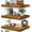 Brown, variant on 10" Deep Floating Shelves for Wall - 10 x 16 inch Book Shelf Bathroom Bedroom Kitchen Living Room Hanging Bookshelf Farmhouse Set of 3, Black (025-40B3)