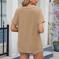 thumbnail image 5 of CAIVO Womens Tops Basic T Shirt Casual V Neck Short Sleeve Solid Color Stylish T-Shirts, 5 of 6