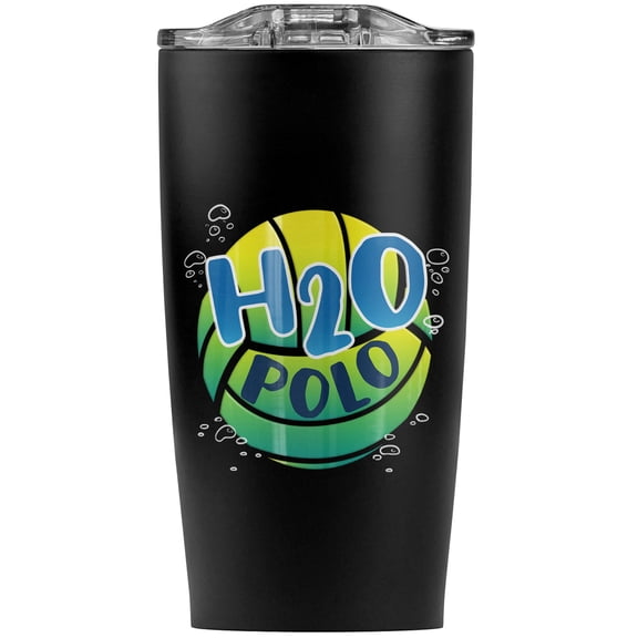 Water Polo Ball H2O Stainless Steel 20 oz Travel Tumbler, Vacuum Insulated & Double Wall with Leakproof Sliding Lid | Great for Coffee/Hot Drinks and Cold Beverages