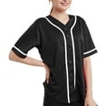 thumbnail image 4 of TOPTIE 2 Pack Women's Baseball Jersey Softball Jersey Button Down Shirts-Black Blue-M, 4 of 6