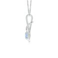 thumbnail image 2 of ANGARA Natural Round Aquamarine Solitaire Infinity Knot Pendant in 14K White Gold for Women (Size-5mm) | March Birthstone, Birthday, Anniversary, Jewelry Gift for Women | Natural Aquamarine Necklace, 2 of 9