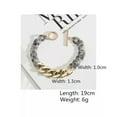thumbnail image 5 of Tortoise Shell Acrylic Link Chain Bracelet for Girls Flat Cuban Resin Bangles, 5 of 8