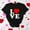 Black, variant on Goodtrade8 Short Sleeve Valentines Womens Shirts Plus Size Valentines Womens Clothes Printed Crew Neck Love Heart Casual Womens Tops