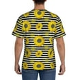 thumbnail image 3 of Qekee Sunflowers On Black And White Stripes Classic Fit T-Shirt Men's Shirt Men's Tight Short Sleeves for Exercise, Running, Mountaineering - Sunflowers On Black And White Stripes, 3 of 9