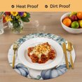 thumbnail image 4 of Blue Pumpkins Fall Round Placemats Set of 6,Braided Polypropylene Place Mats,Vintage Eucalyptus Leaves Thanksgiving Washable Table Mats for Kitchen Dinner Holiday Wedding Party Coffee Table Decor 15", 4 of 9