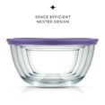 thumbnail image 4 of JoyJolt JoyFul by  Set of 4 Glass Mixing Bowls With Lids - 16.5 oz, 33.5 oz, 50.5oz, 67.5oz Purple, 4 of 8