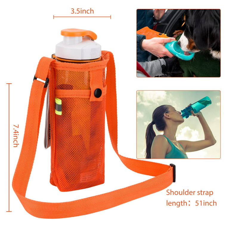 2 Pack Water Bottle Pouch,water Bottle Holder,water Bottle Carrier,nylon  Mesh Water Bottle Carrier,water Bottle Holder With Adjustable Shoulder  Strap